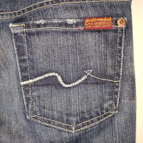 7 For All Mankind Straight Leg Low Rise Dark Wash Sz. 26 EUC - Picture 9 of 16